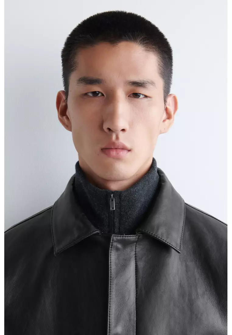 LEATHER BLOUSON JACKET
