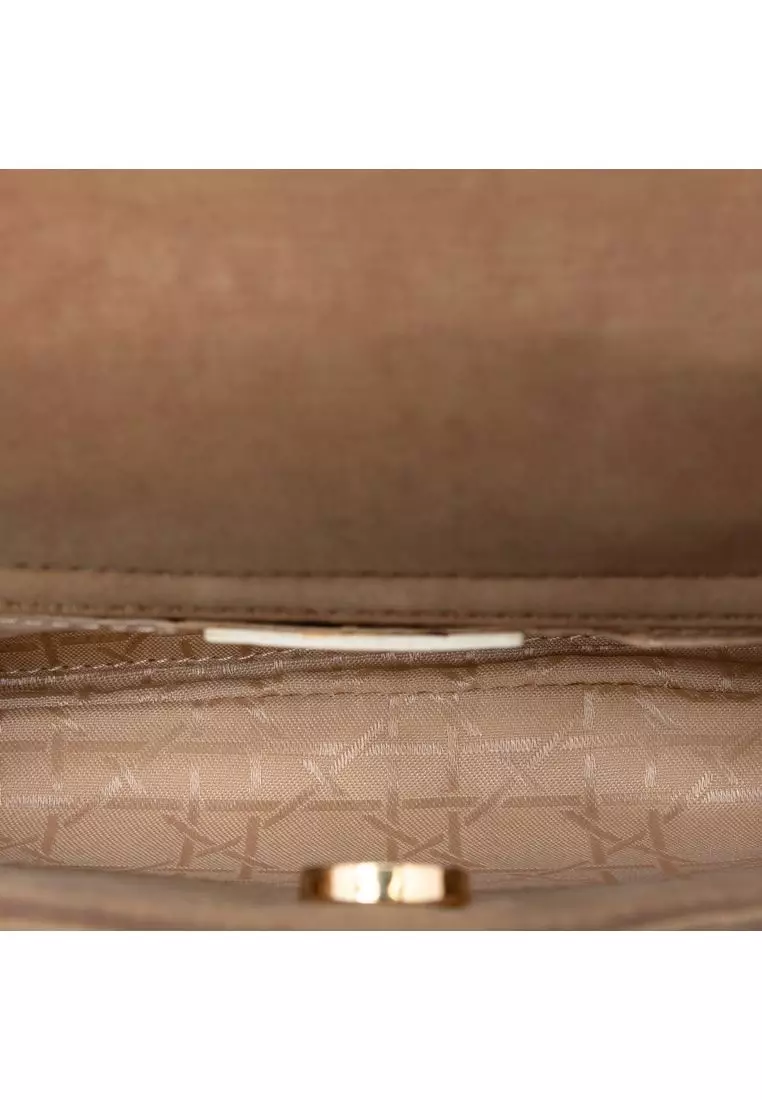 二手迪奧麂皮藤格紋 Lady Dior 斜背包