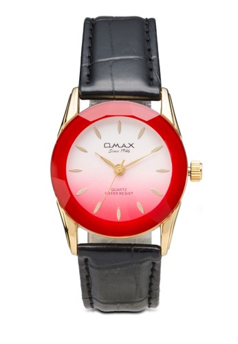 OMAX esprit 鞋8E0031G 彩色圓框皮革錶, 錶類, 飾品配件
