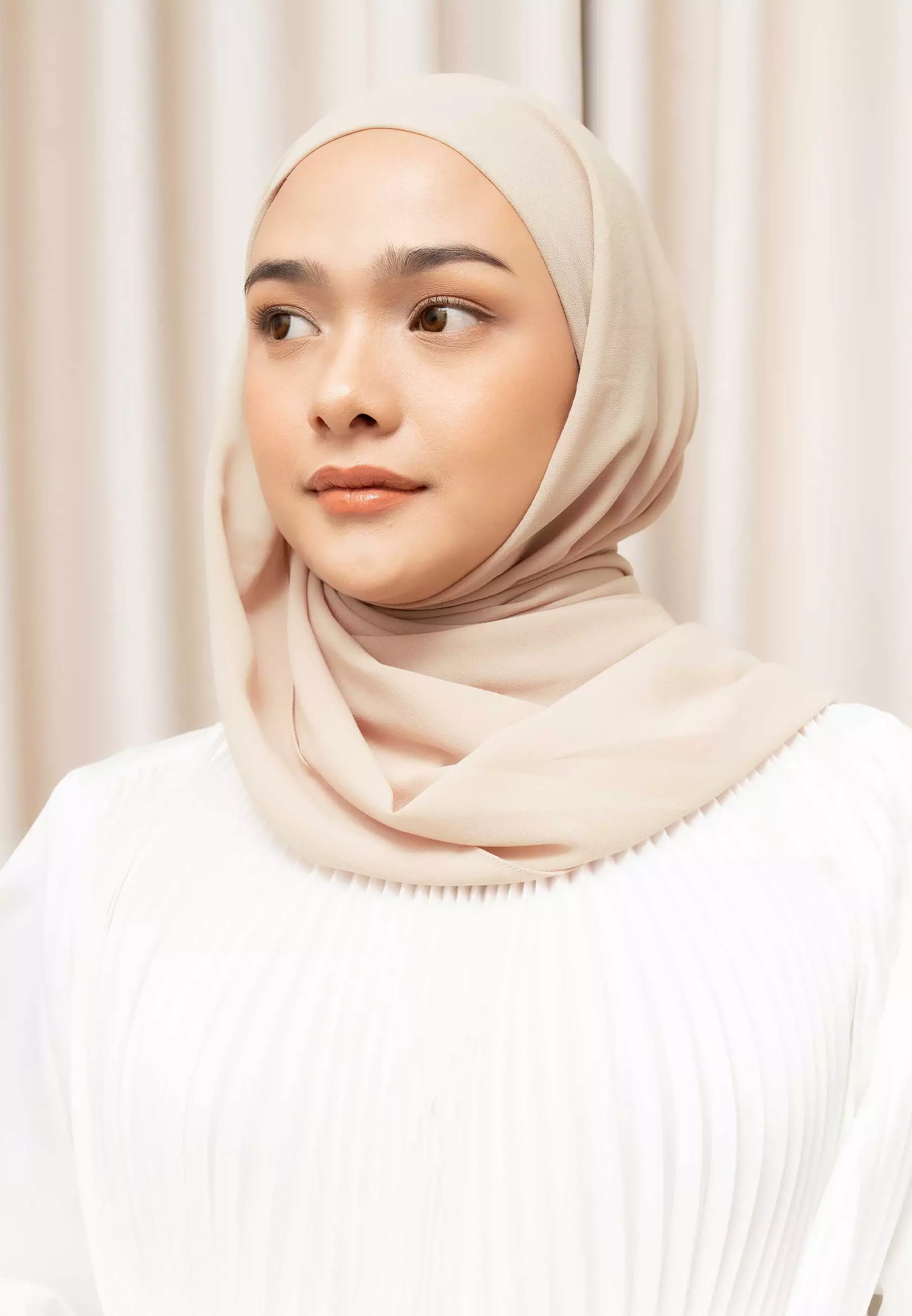 HijabChic Azima Light Khaki Instant Pashmina