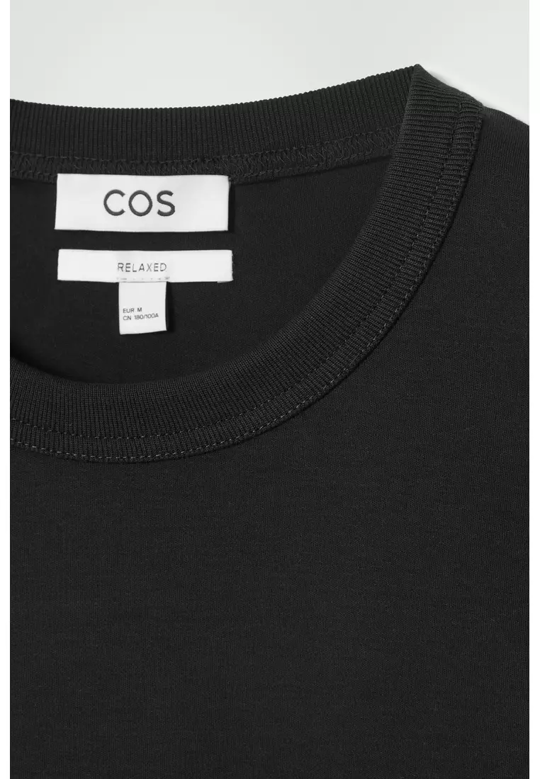 RELAXED JERSEY INTERLOCK LONG-SLEEVED T-SHIRT