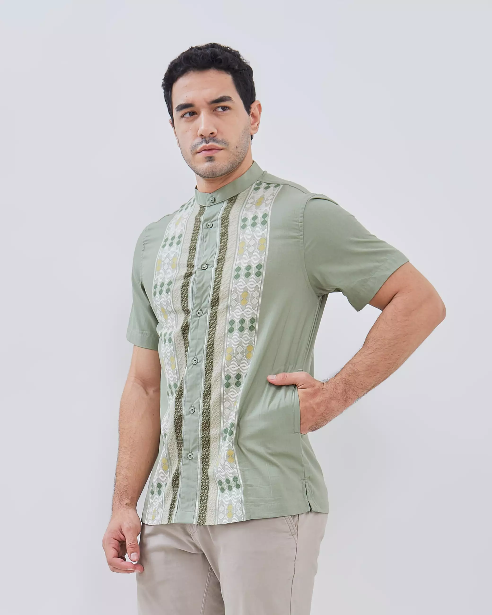 AMK Kemeja Koko Pria Lengan Pendek KK Rashad S/s Sage