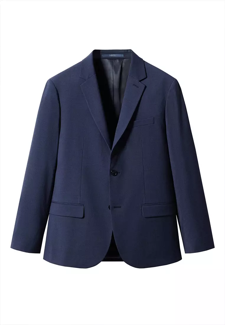 NEW MANGO Single Breasted Blazer Pants Suit Size 8 M IT44 UK12 Navy Blue  Cotton
