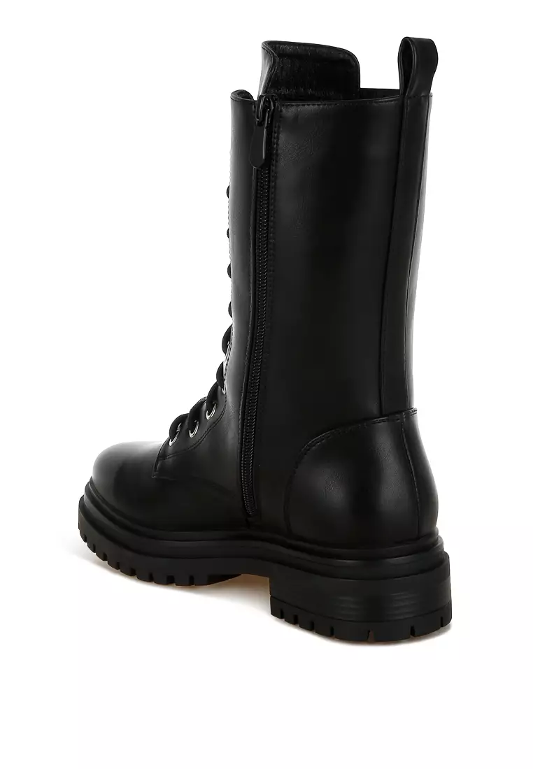 Rhinestone jewelled Chunky Boots in Black
