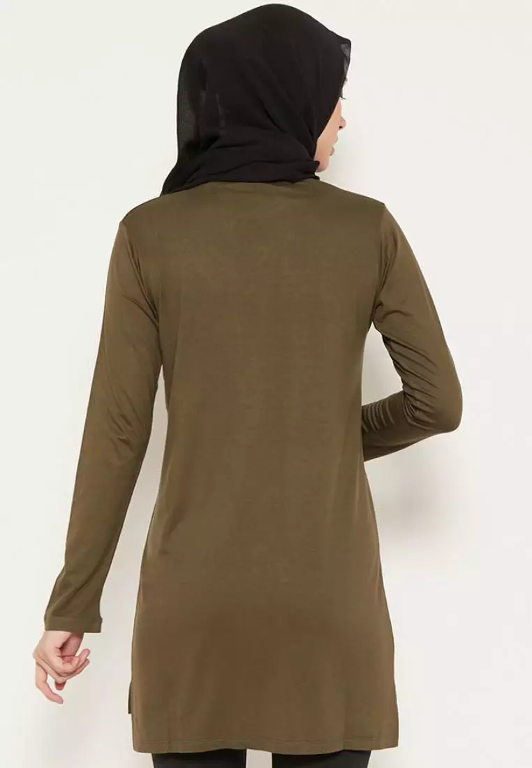 LTD04 thirdday mls katakana dateng green army hijab lengan panjang wanita