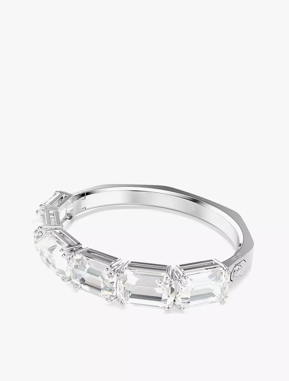 Millenia Bangle, Octagon Cut, White, Rhodium Plated - M - White