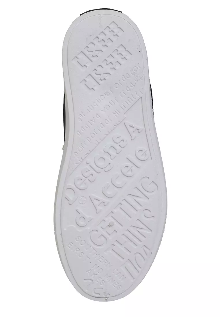 Anando Sepatu Sneakers Pria Motif Gambar Casual Shoes Stylish Design Material Leather ORIGINAL - Black