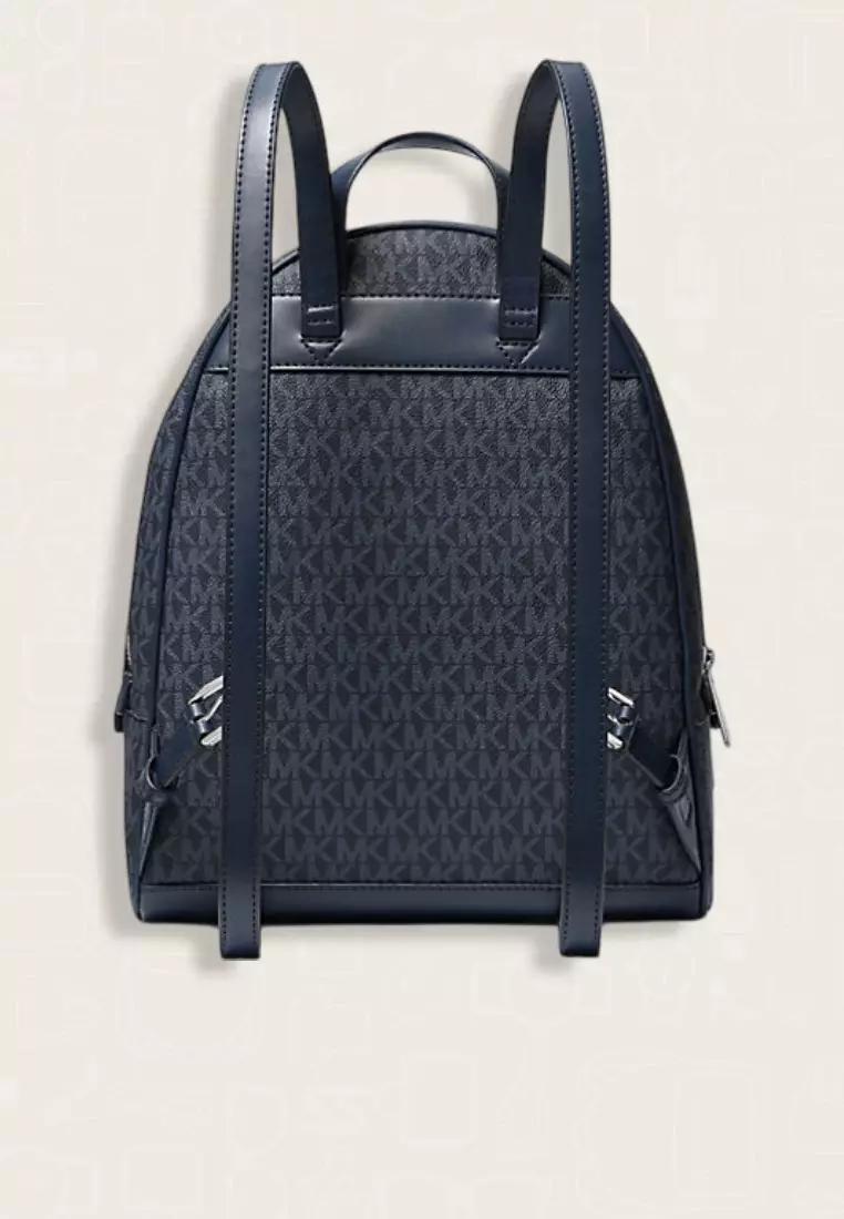 Michael Kors Rhea Medium Signature Logo Backpack Admiral