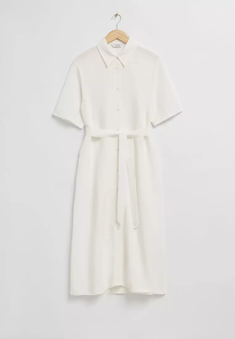 Belted Midi Shirt Dress