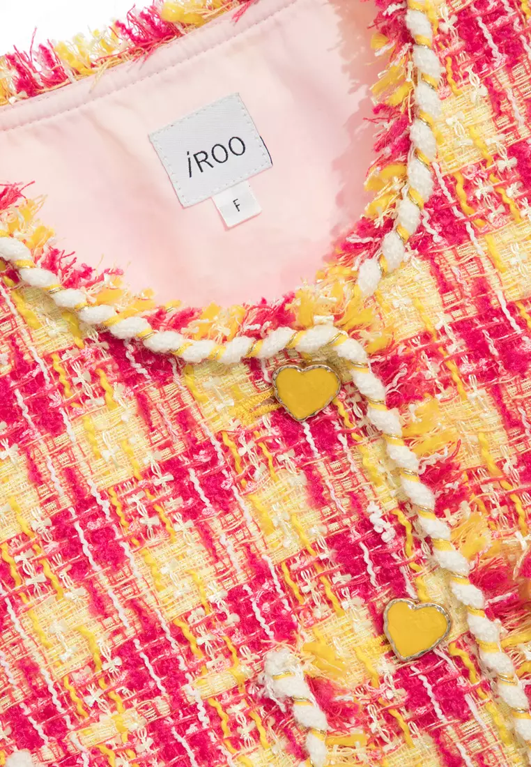 Yellow Red Checkered Tweed Jacket