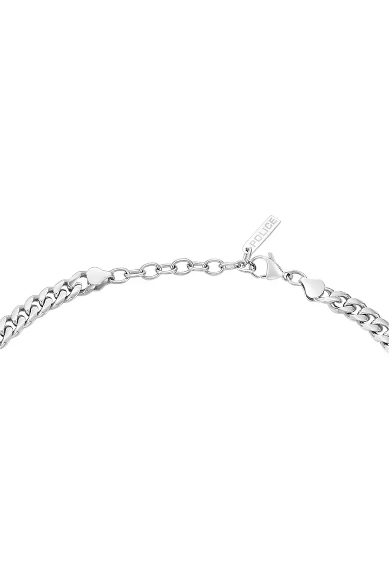Police Docile 20" Curb Chain Silver Stainless Steel Necklace For Men PPEAGN0011301
