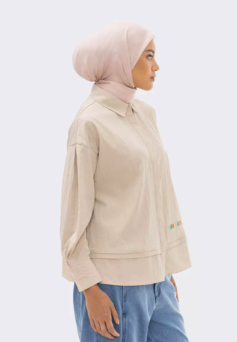 Ria Miranda Cream Merlot Shirt