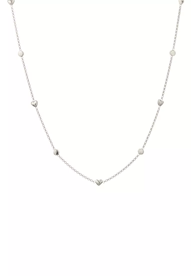 Necklace Delicate Heart Gold Plated Embellished With Crystals By Swarovski®