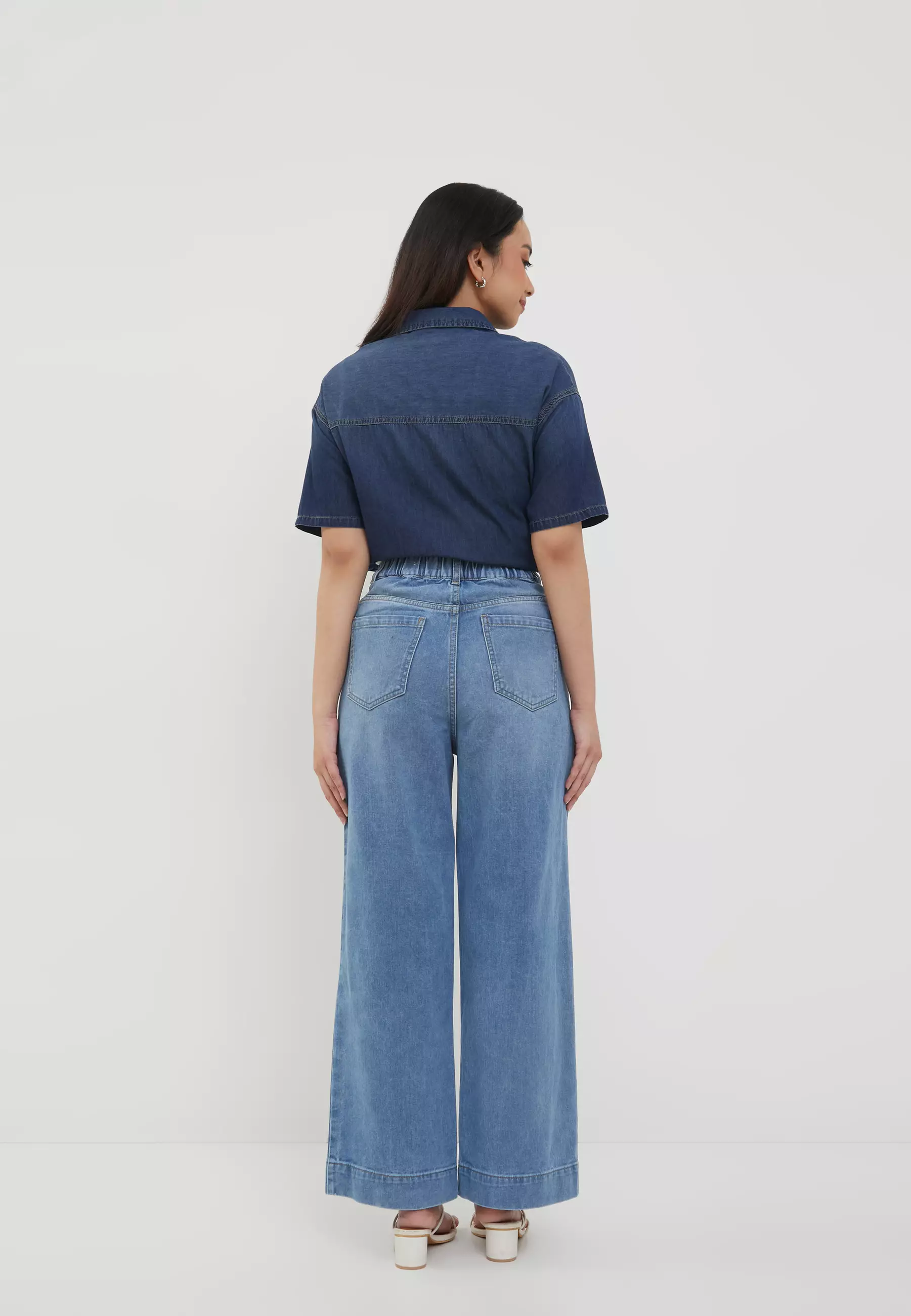 Wide Leg Jeans Light Blue Denim (G.3406)