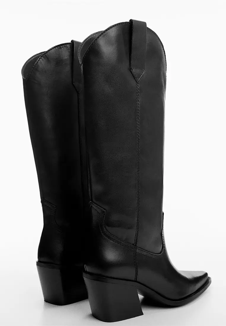 Mango Cowboy Leather Boots 2024 | Buy Mango Online | ZALORA Hong Kong