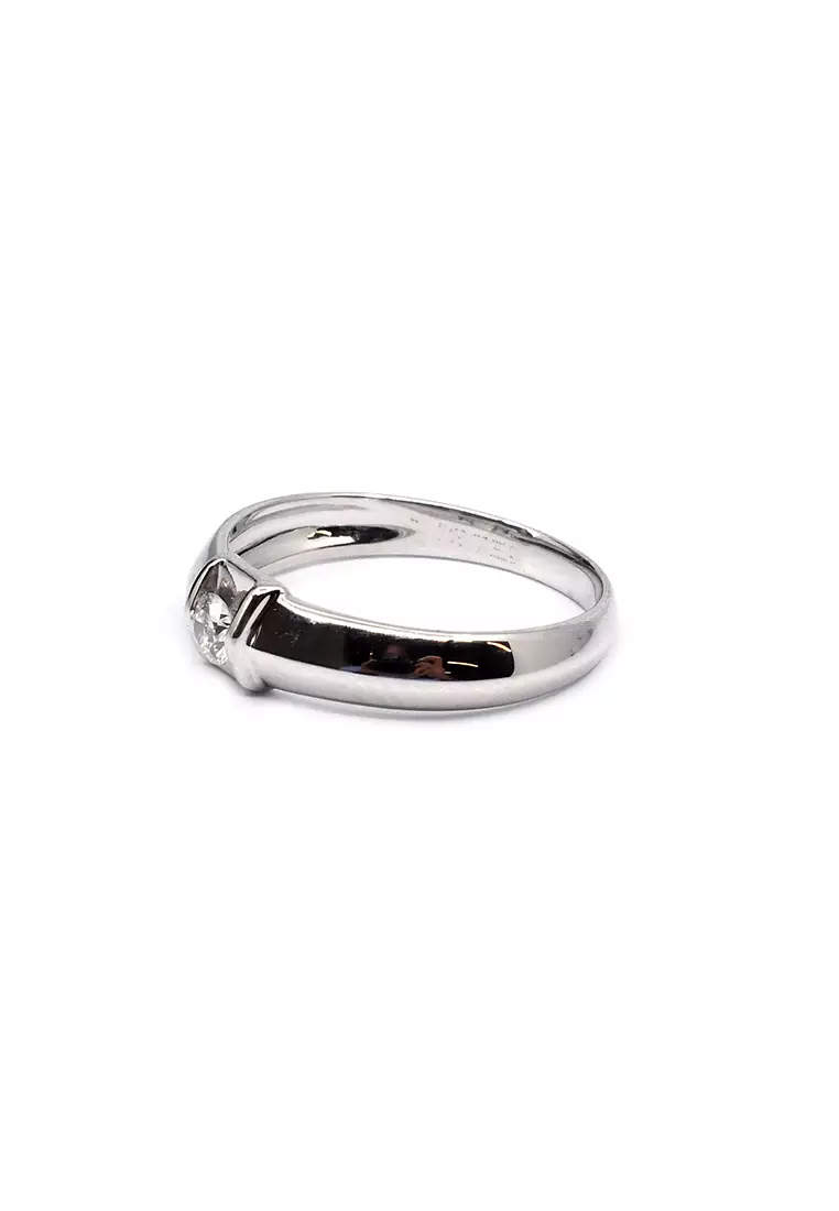 18K Locally Made White Gold Lady Ring with Diamonds