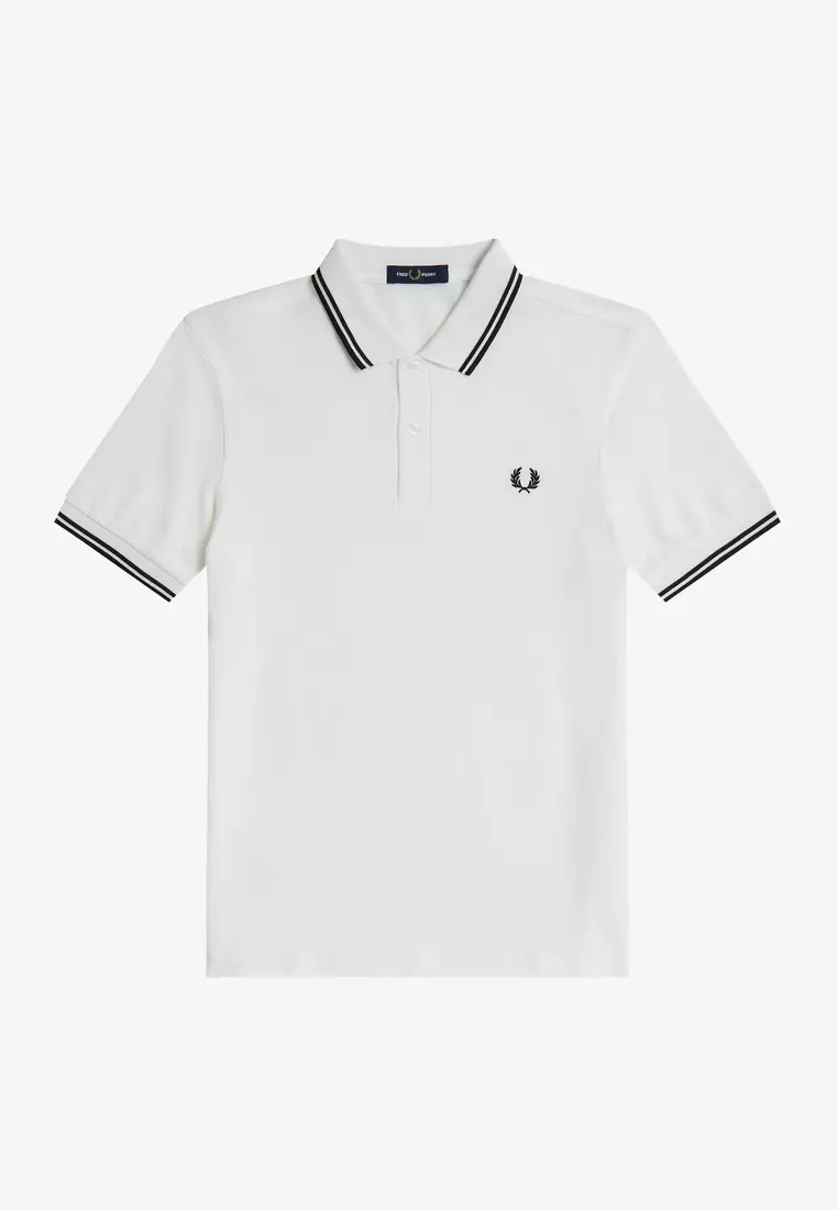 Fred Perry M3600 Twin Tipped Fred Perry Shirt (White / Black / Black)