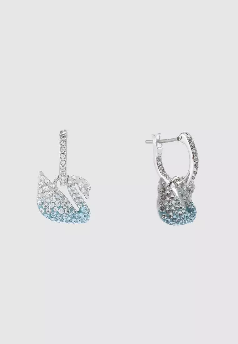 Swarovski iconic swan pierced earrings hot sale