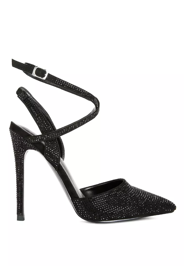 Discount on Rag & Co.  shoes - SKU: Black Diamante Studded High Heeled Sandal