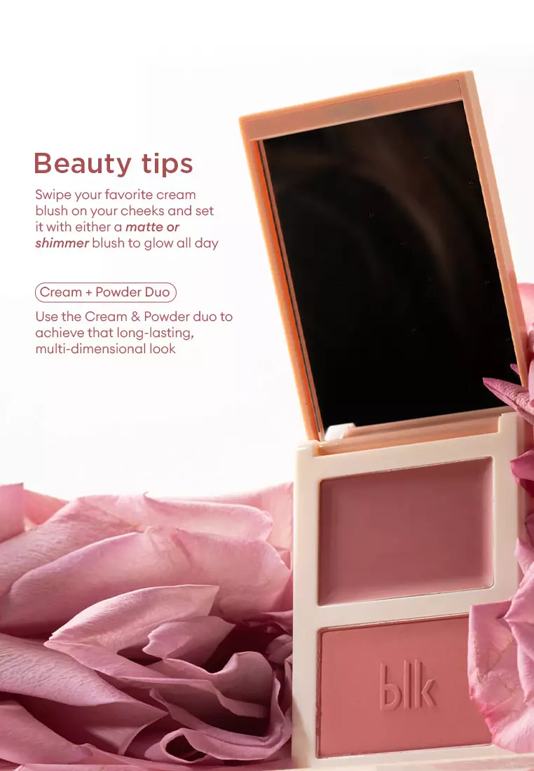 daydream dual blush palette cream+powder - peach cloud