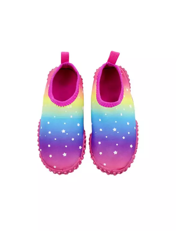 Toddler Girl Water Play Aqua Beach Shoes, Pink Rainbow, 2-8 Years Old