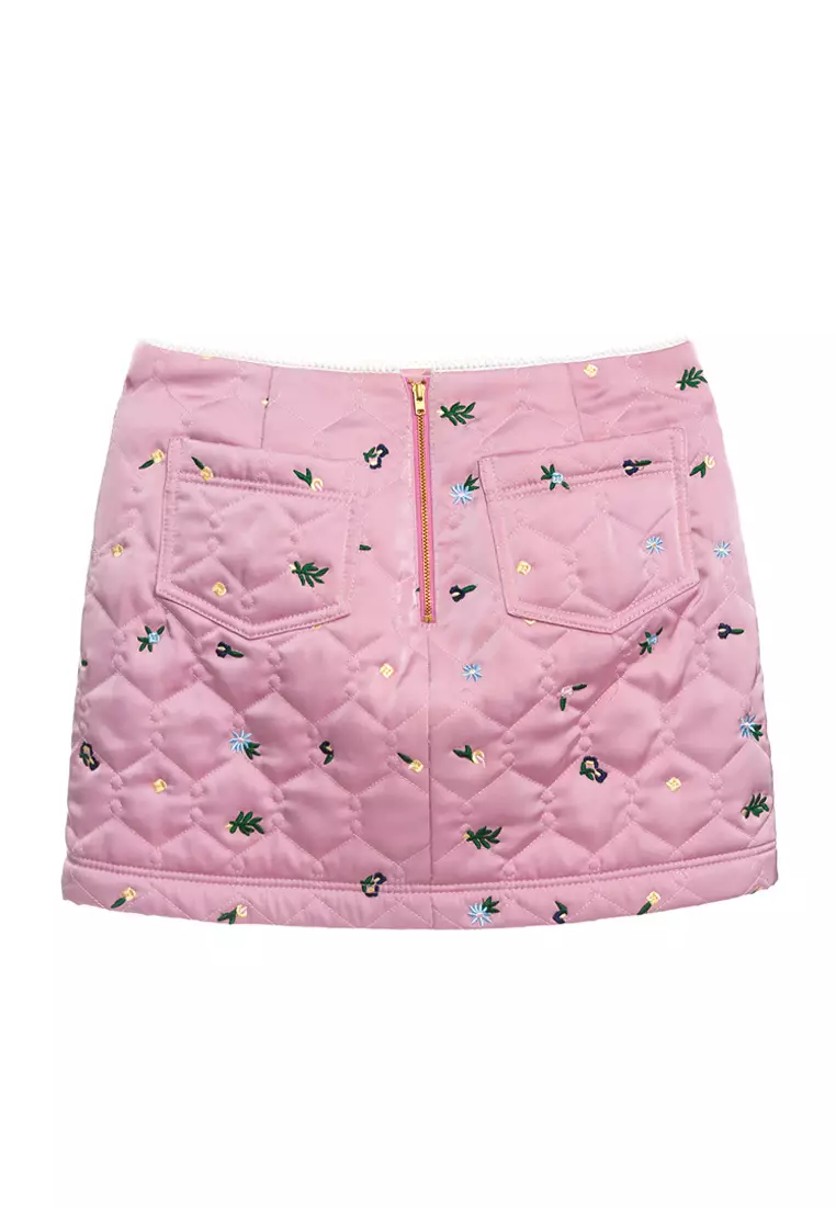 Pink denim skirt outlet quilt