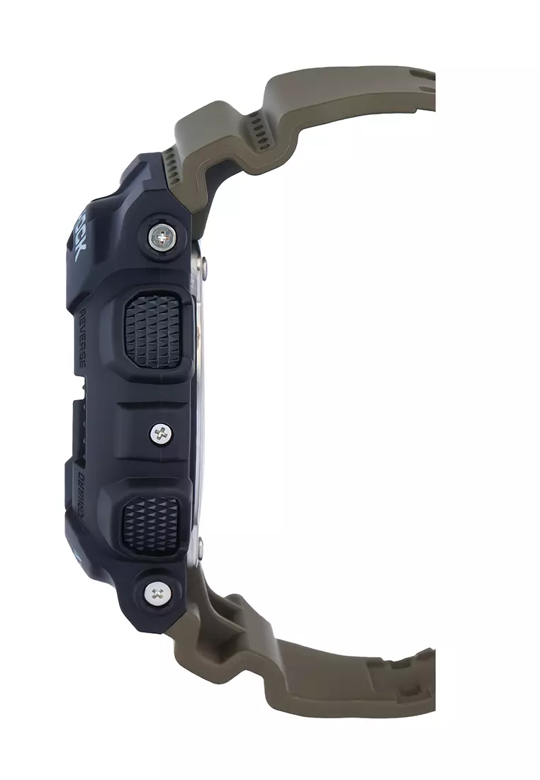 Casio G-Shock - Jam Tangan Analog Digital Pria - Black Case Brown Resin Strap - GA-100TU-1A3V