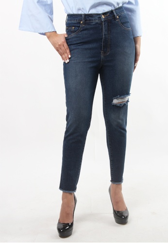 Buy Next High Waist One Side Cut Out Jeans Online Zalora Philippines