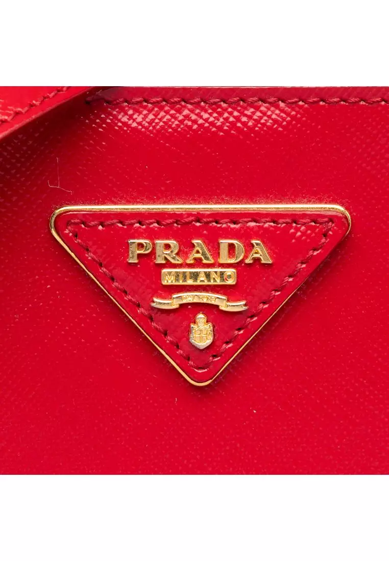 Pre-Loved Prada Saffiano Vernice Convertible Tote