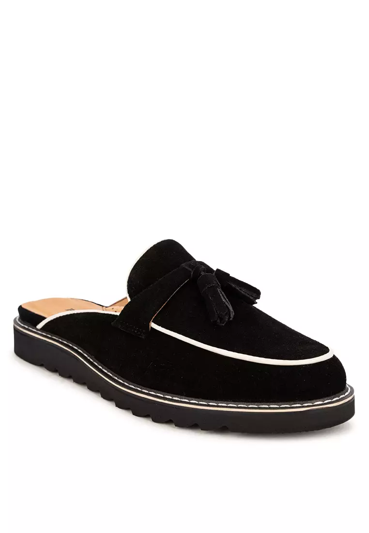 Discount on Bristol Shoes  shoes - SKU: Alexandra Black Tassled Mule