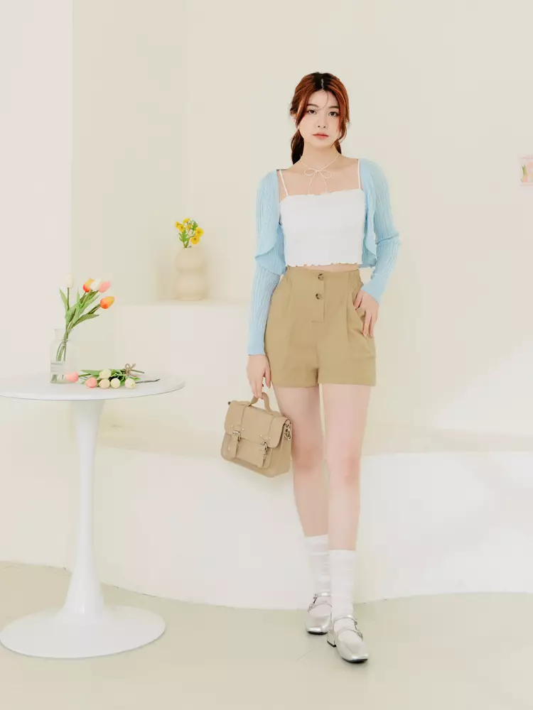 Casual High-Waisted Back Elastic Shorts [BA7489]