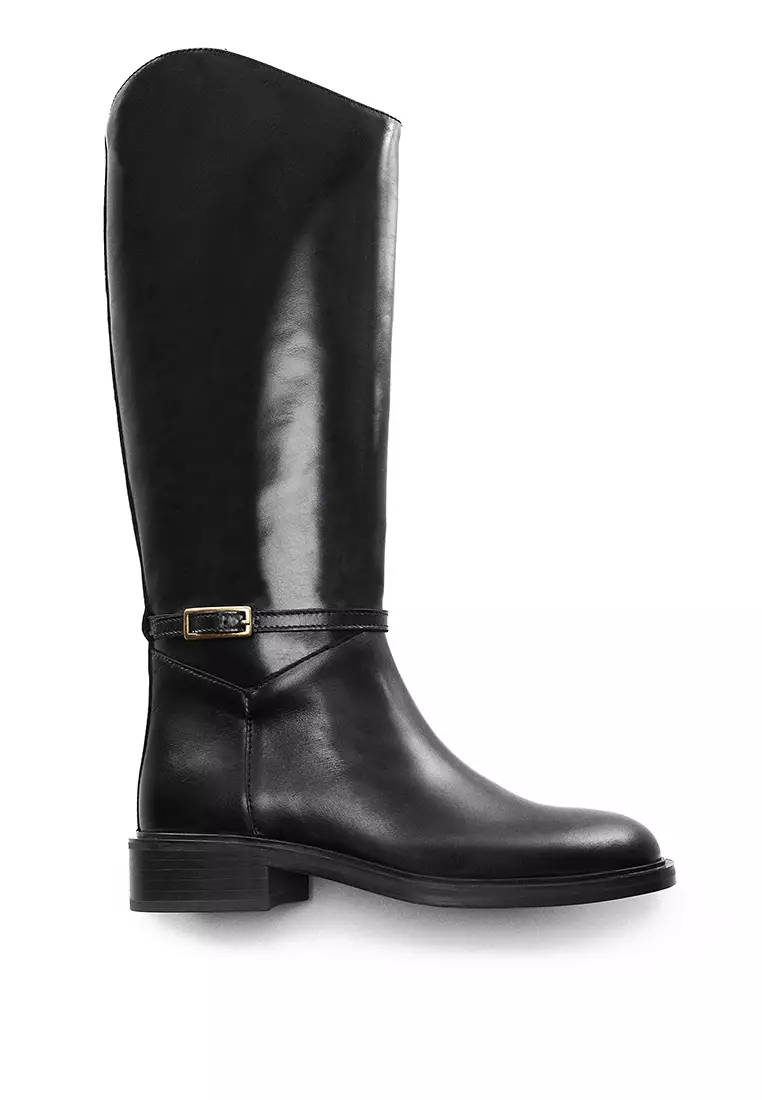 tommy hilfiger buckle high boot stretch