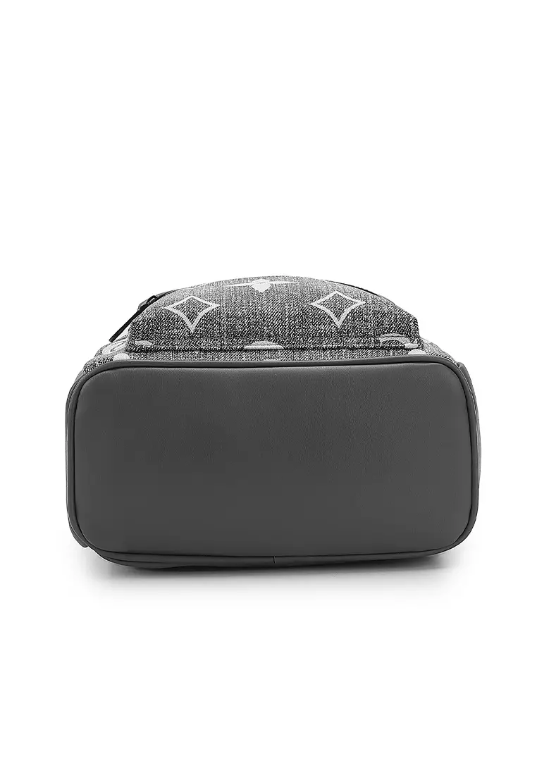 Women's Monogram Backpack (Tas Ransel Wanita / Tas Punggung Wanita) - Abu-Abu