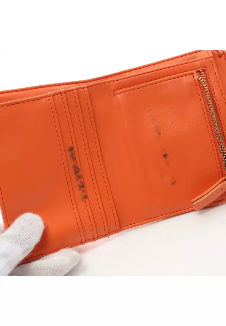 Pre-loved Stella McCartneyFalabella Small trifold wallet Fake leather orange
