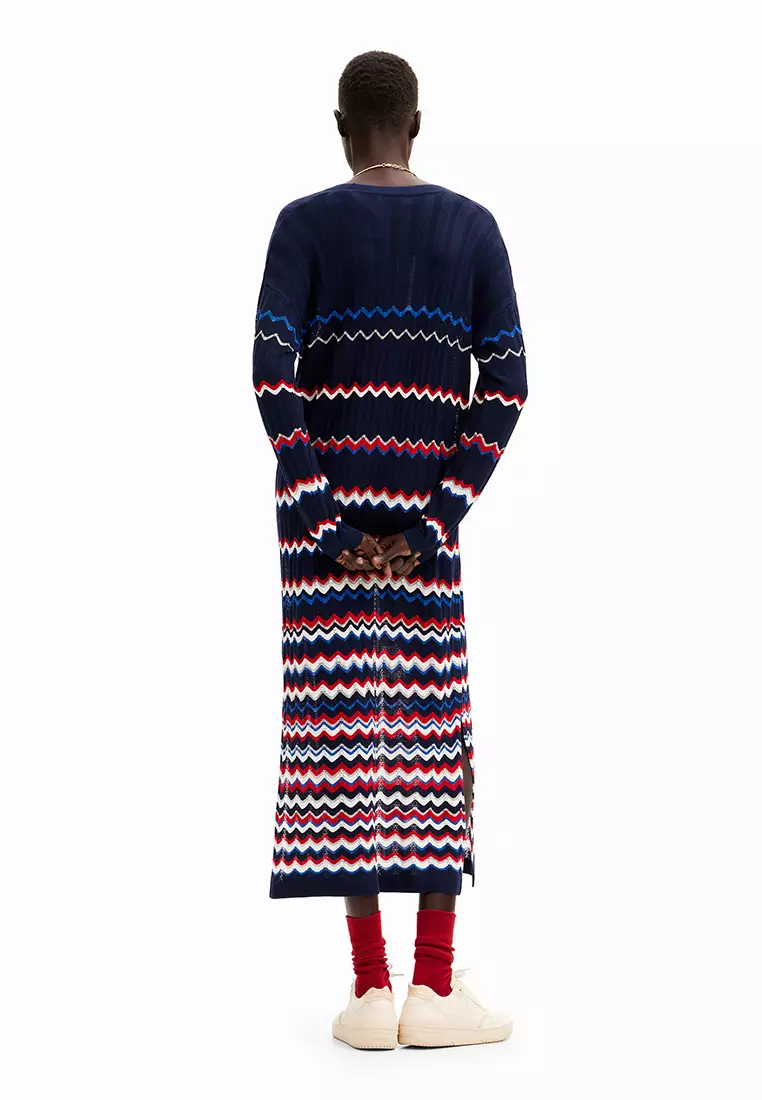 Desigual Woman Wave midi jacket.