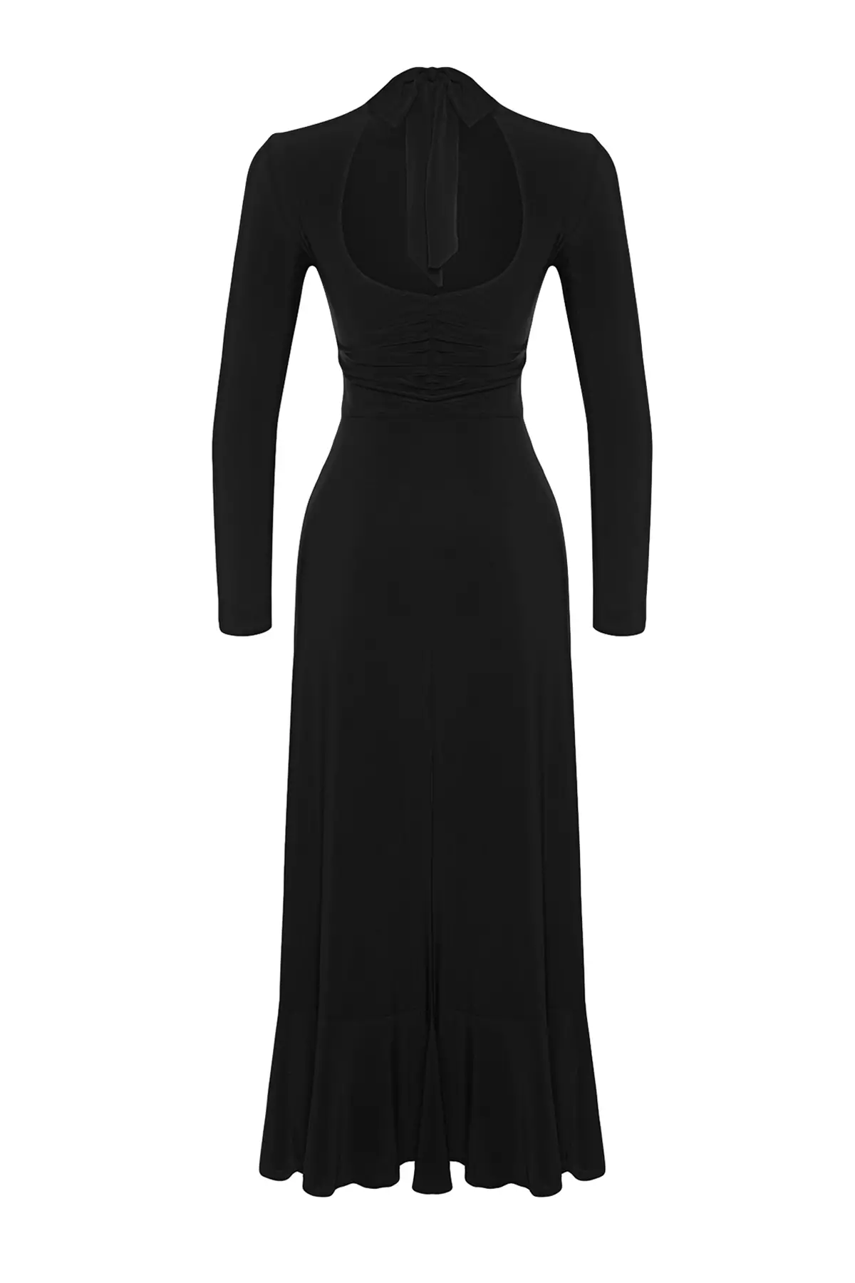 Fitted Mock Neck Midi Dress
