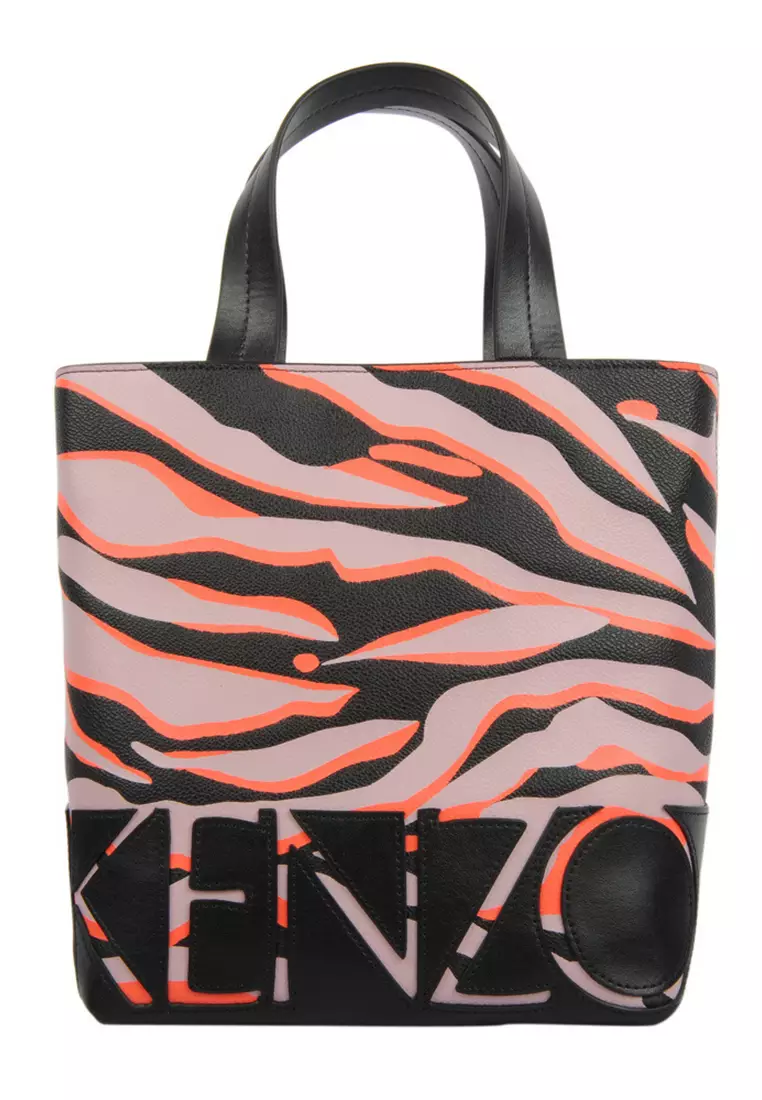 Buy Kenzo Tiger Print Mini Tote Bag in Pink,Black Online | ZALORA