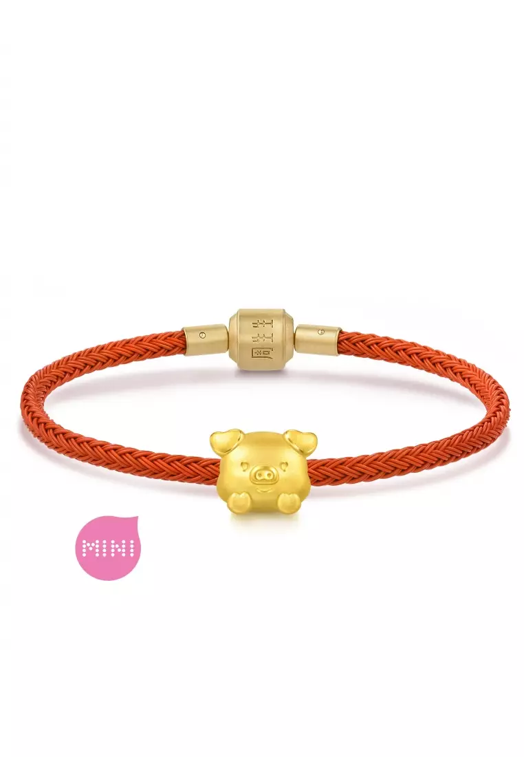 999 Gold Pig Charm for Women & Men 95970C  [Bracelet not included]