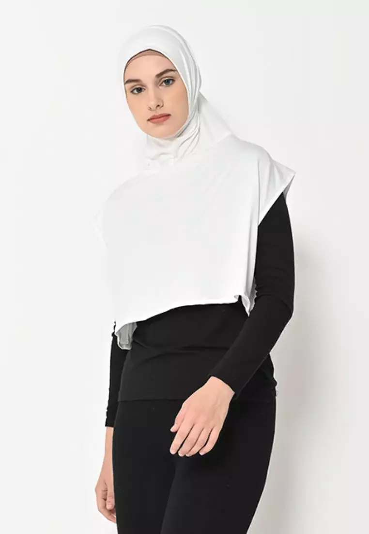 Alesha Hijab Outer White - Hijab Olahraga