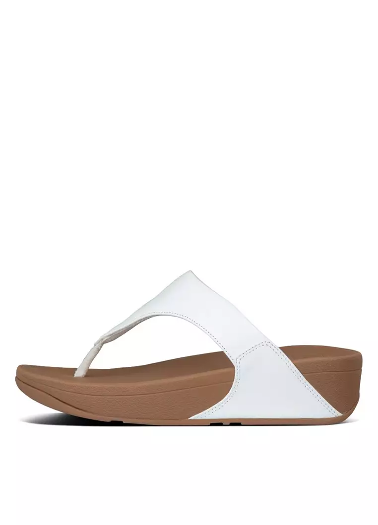 FitFlop LULU Women's Leather Toe-Post Sandals - White (I88-024)