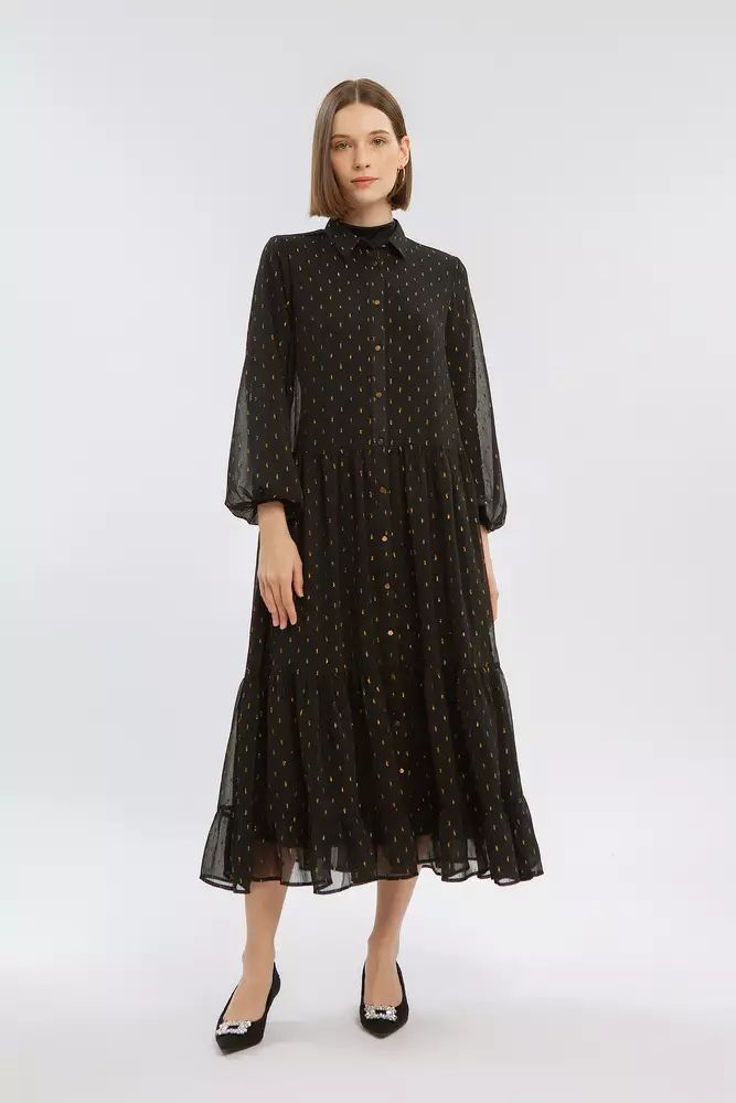 Minimal Tina Dress Black Warna BLACK