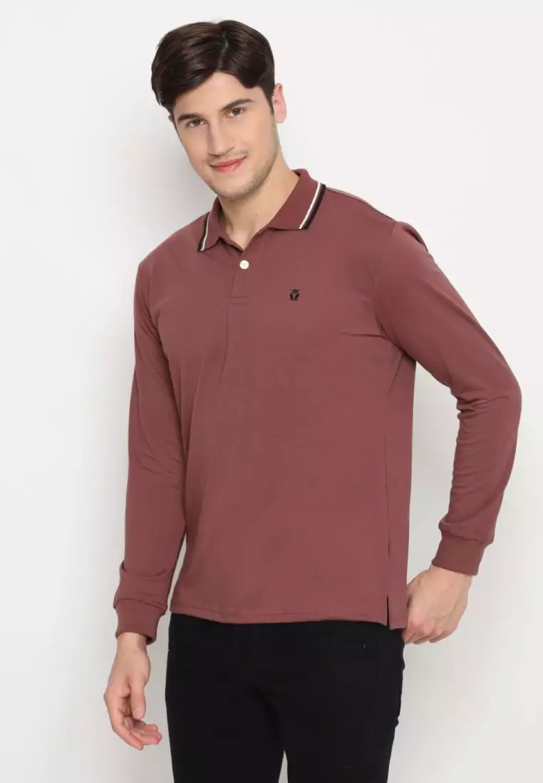 Matsuda Kaos Polo Shirt Lengan Panjang Pria Kerah Kasuga