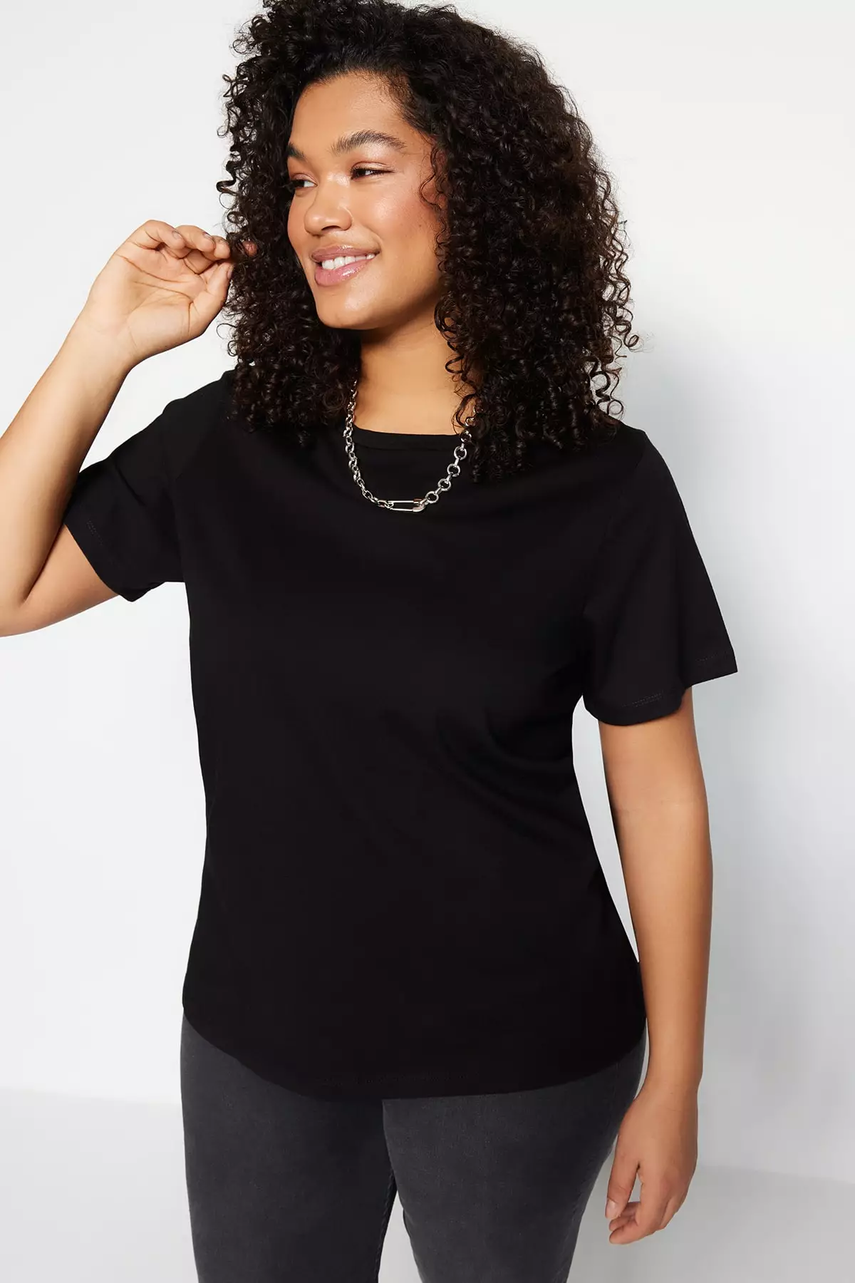 Buy Trendyol Plus Size Basic T-Shirt 2025 Online ZALORA Philippines