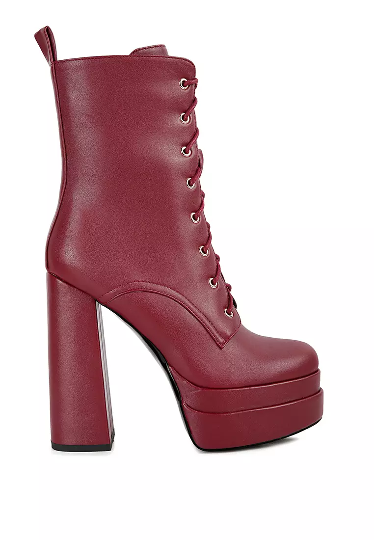 Burgundy hotsell booties heels