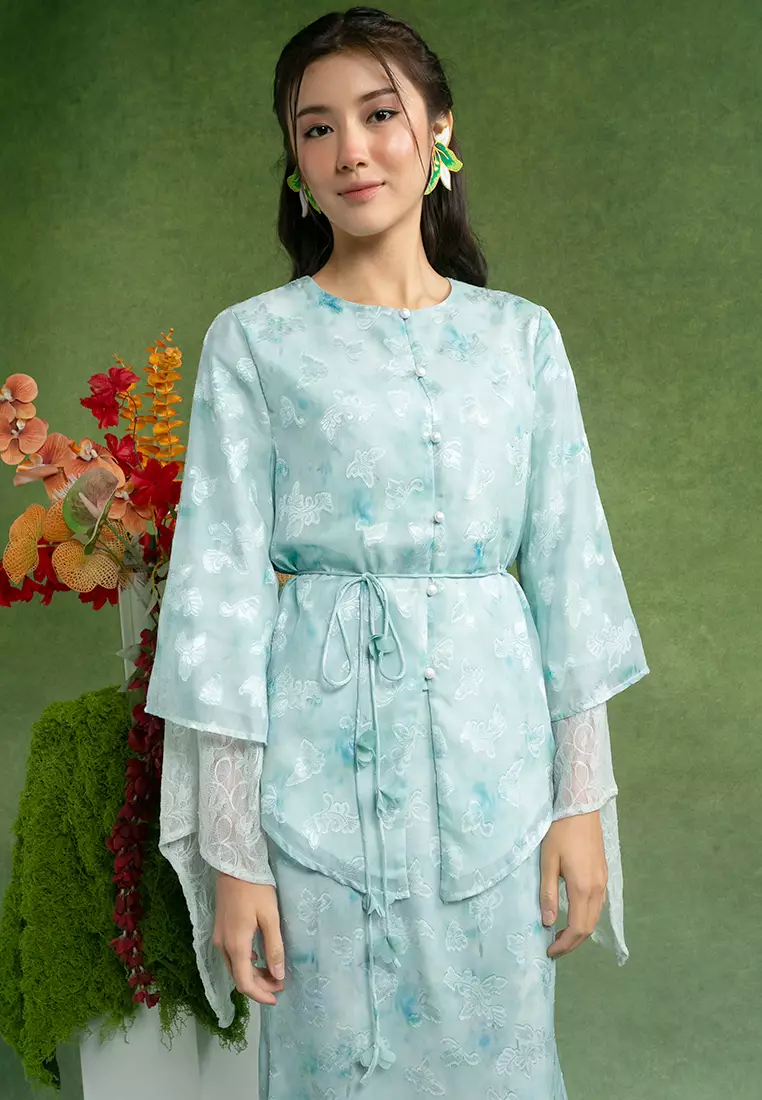 Elena Recycled Polyester Kebaya with Belt Set