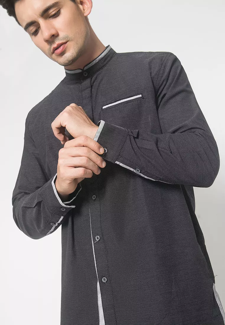 LGS - Baju Koko Pria - Lengan Panjang - Hitam - CSH.286.S950K.275.C-L/S