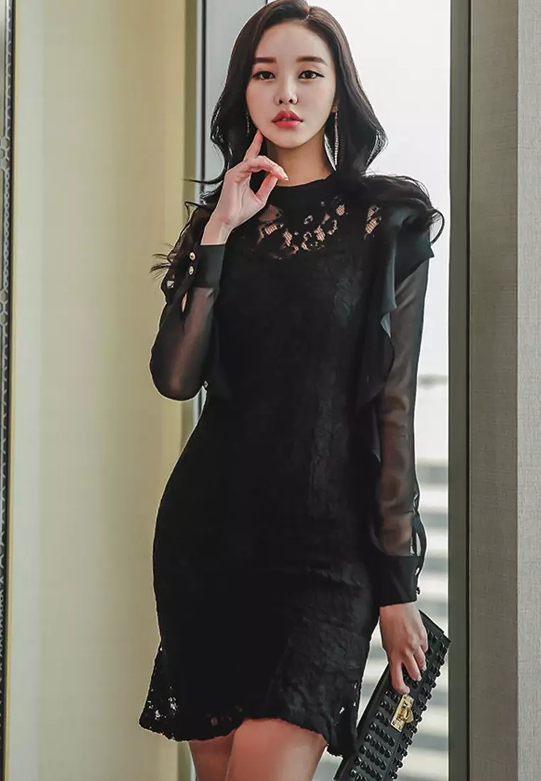 ワンピース Oseree DRESS (OGD243 BLACK) Black Dress with lurex thread Oseree - Vitkac GB