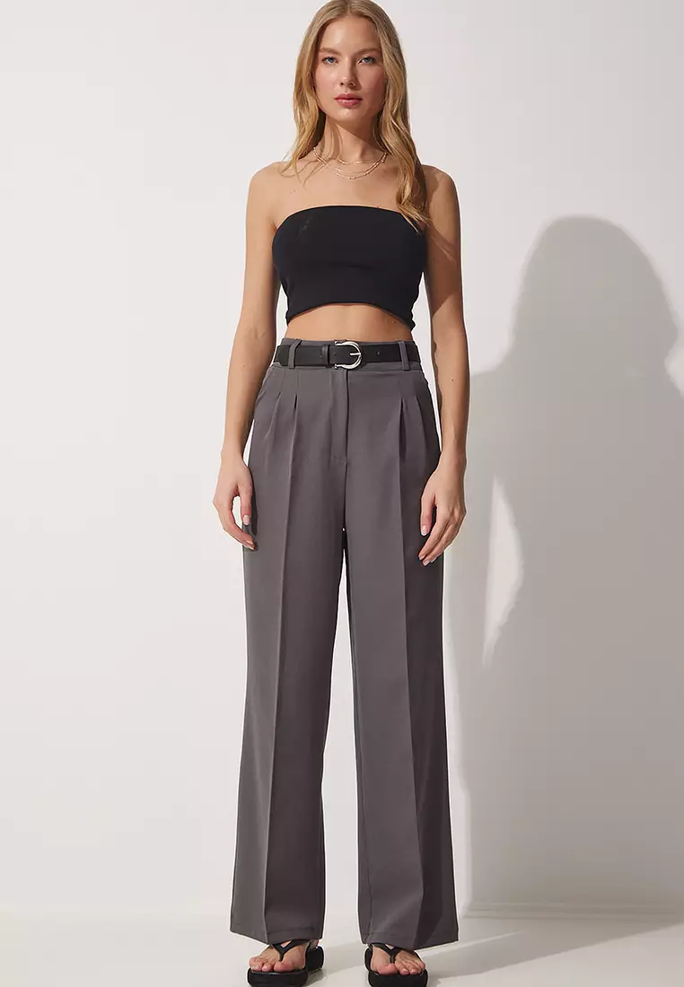 High Waist Ribbed Trousers