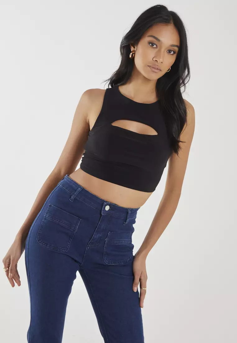Pink Vanilla Black Letterbox Crop Top