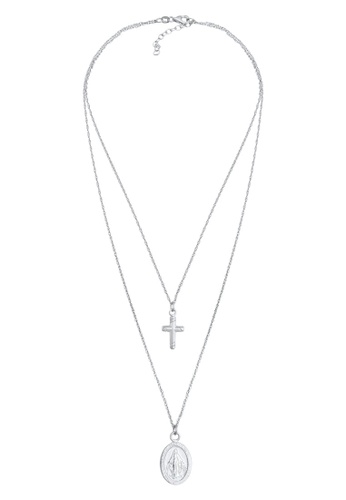 ELLI GERMANY silver Cross & Virgin Mary Necklace 866F6AC3E73677GS_1